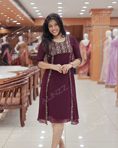 Women's Georgette Jacket Kurti  -R469
