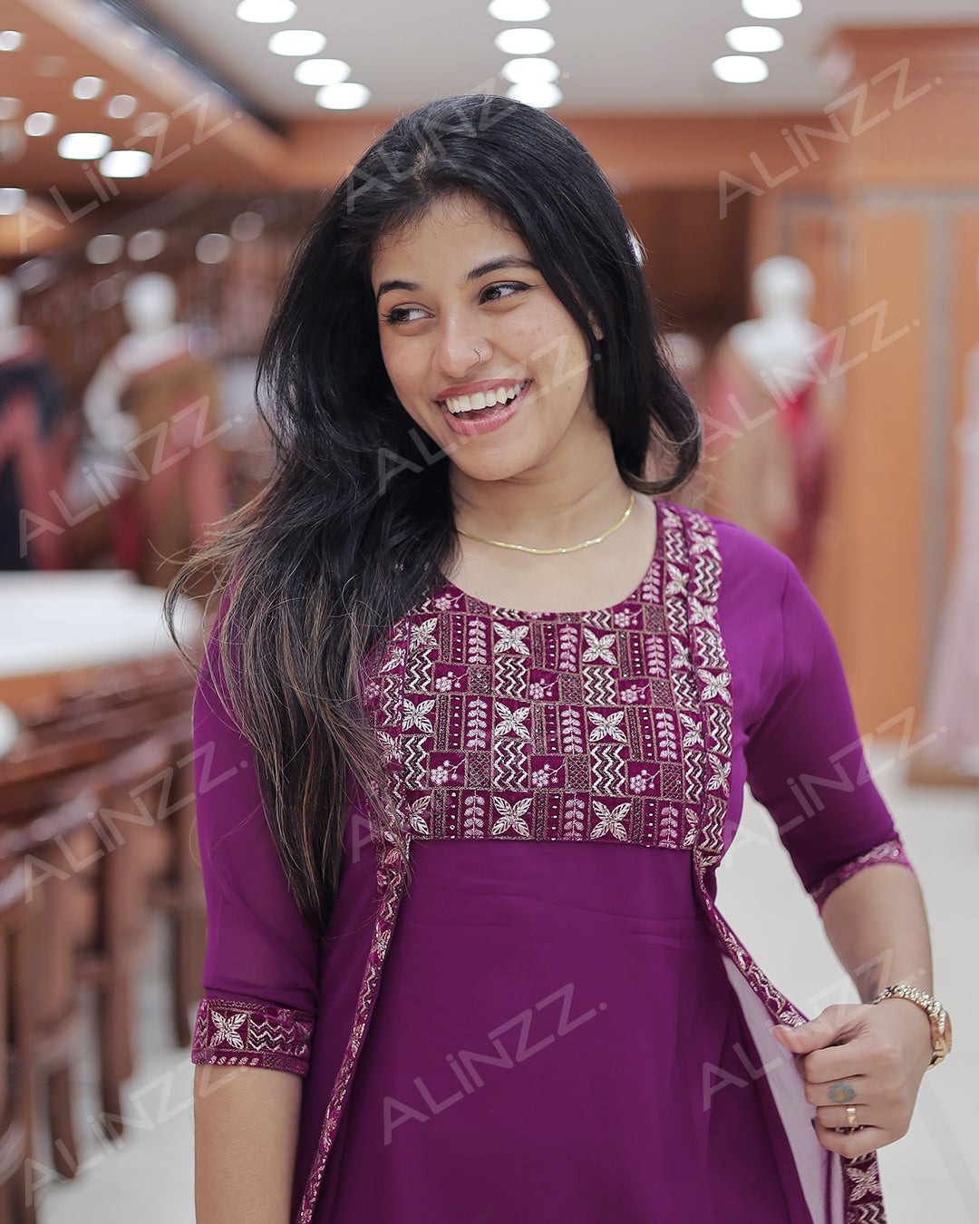 Women's Georgette Jacket Kurti  -R469