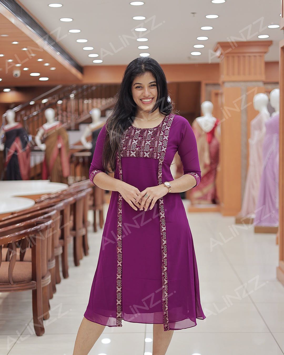 Women's Georgette Jacket Kurti  -R469