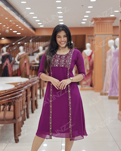 Women's Georgette Jacket Kurti  -R469