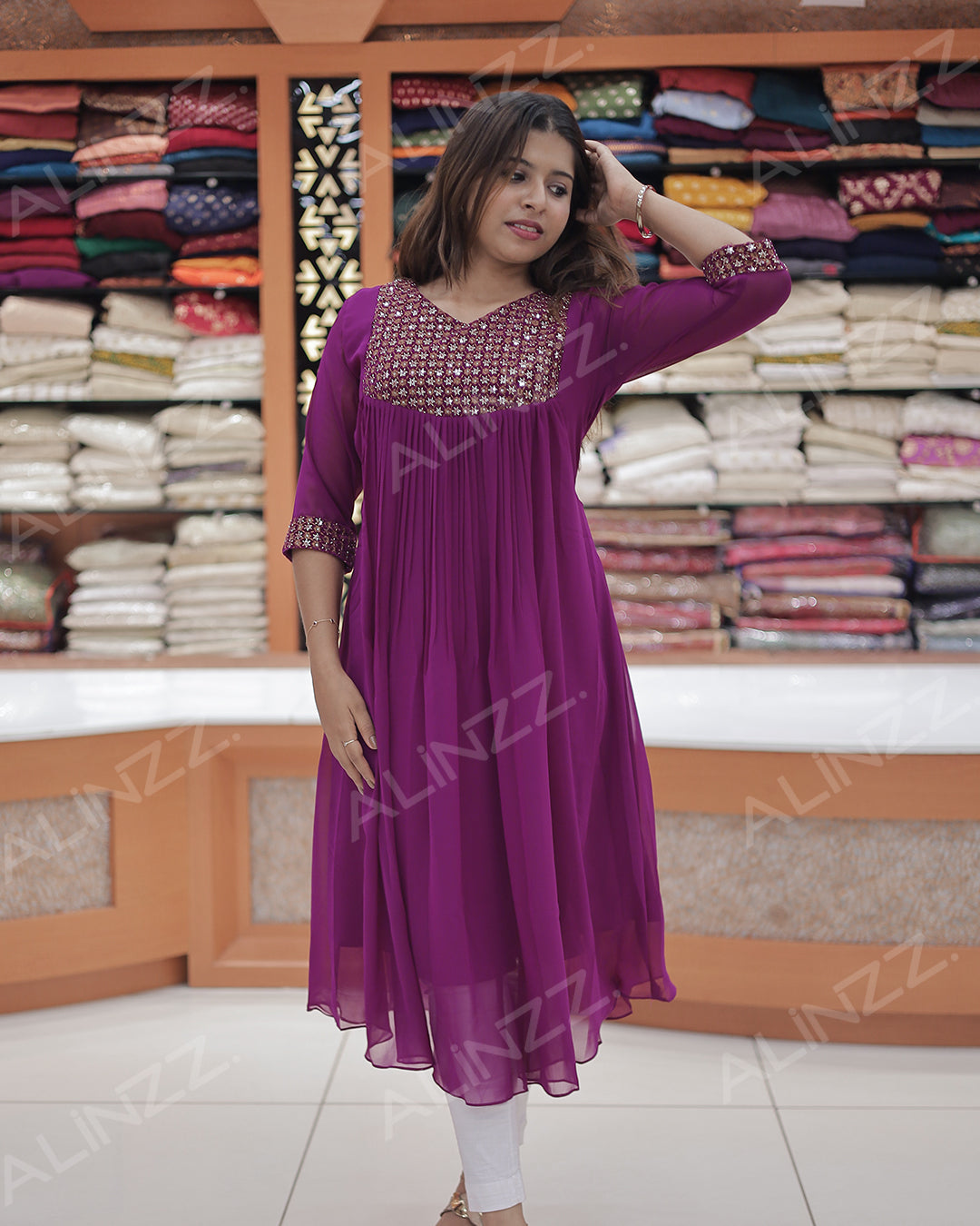 Women’s A-Line Georgette Kurti - R470