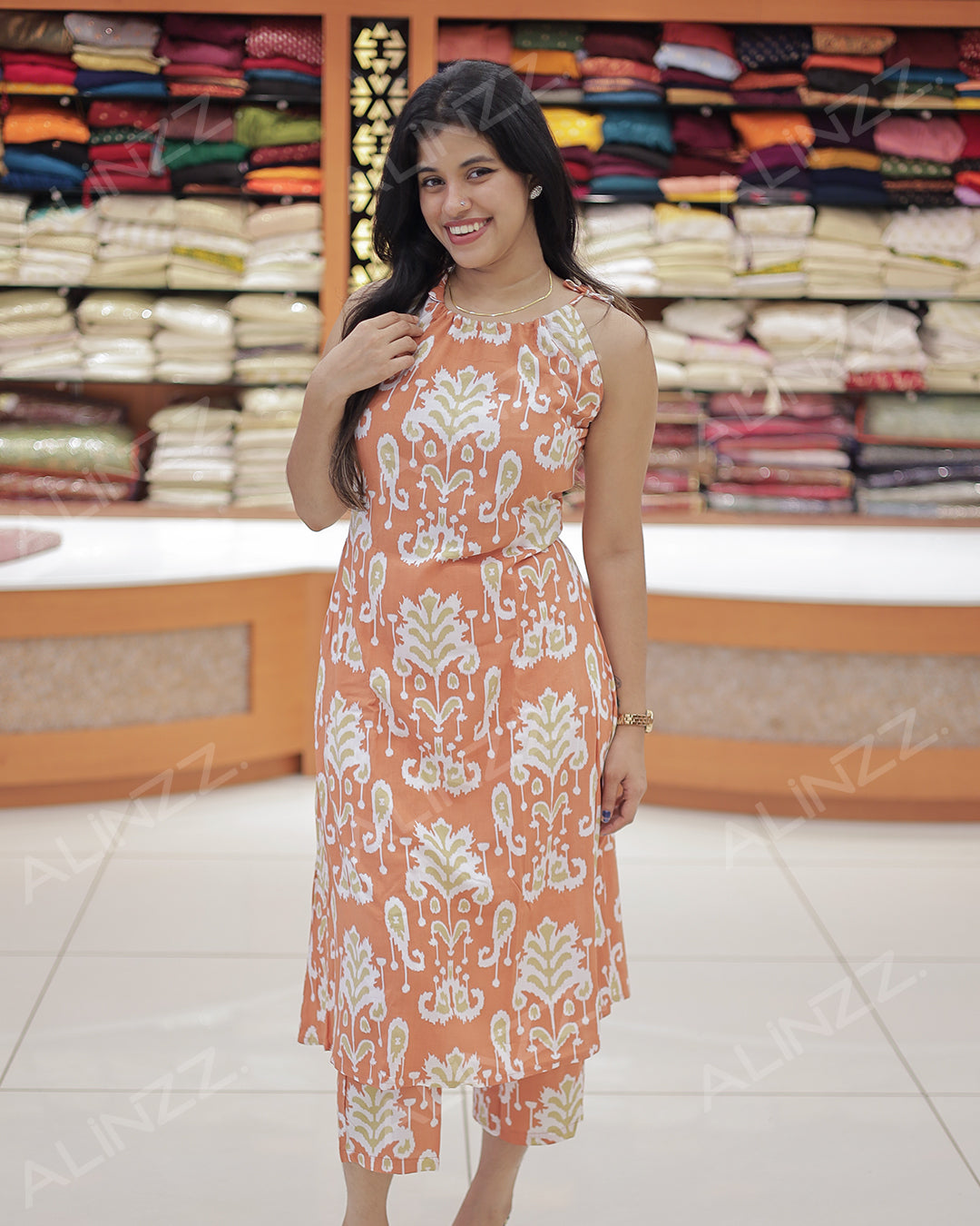 Trendy Ikat Print Rayon Co-Ord Set for Women -R477