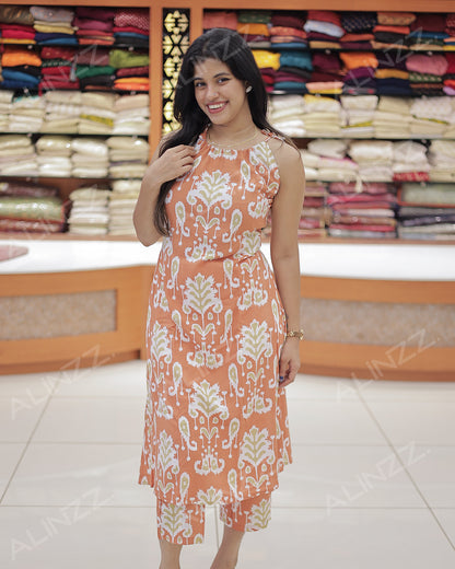 Trendy Ikat Print Rayon Co-Ord Set for Women -R477