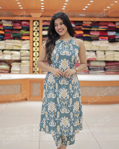 Trendy Ikat Print Rayon Co-Ord Set for Women -R477