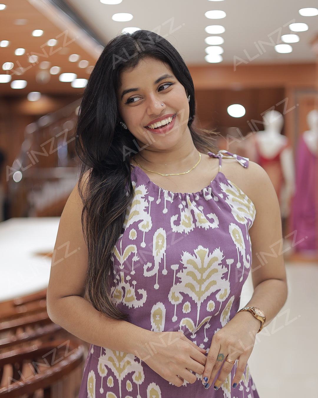 Trendy Ikat Print Rayon Co-Ord Set for Women -R477