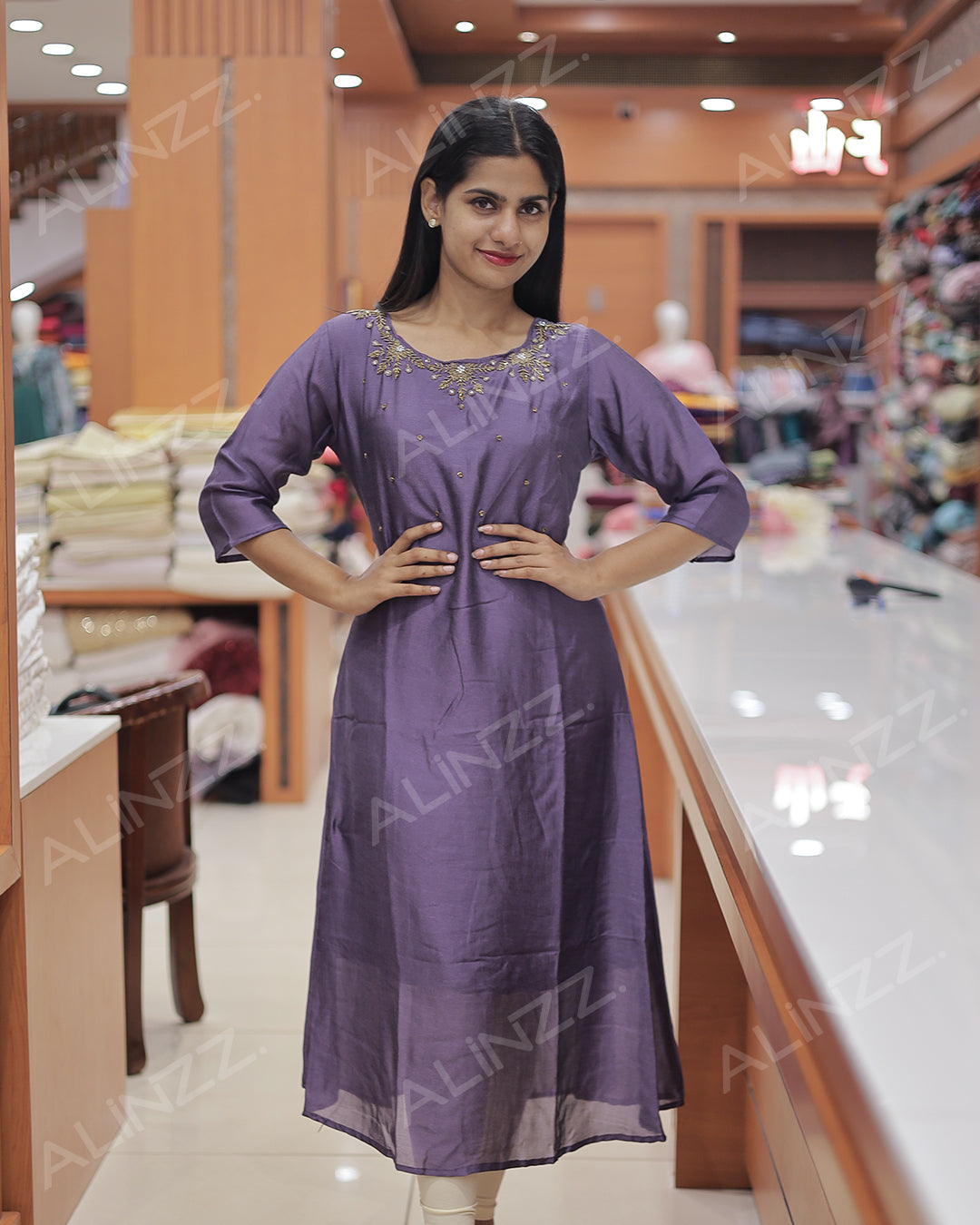 Women’s Vichitra Silk Kurti -R482
