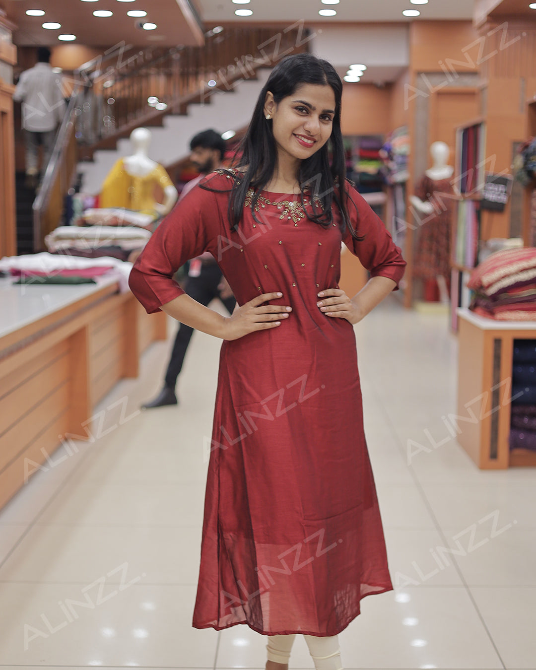 Women’s Vichitra Silk Kurti -R482