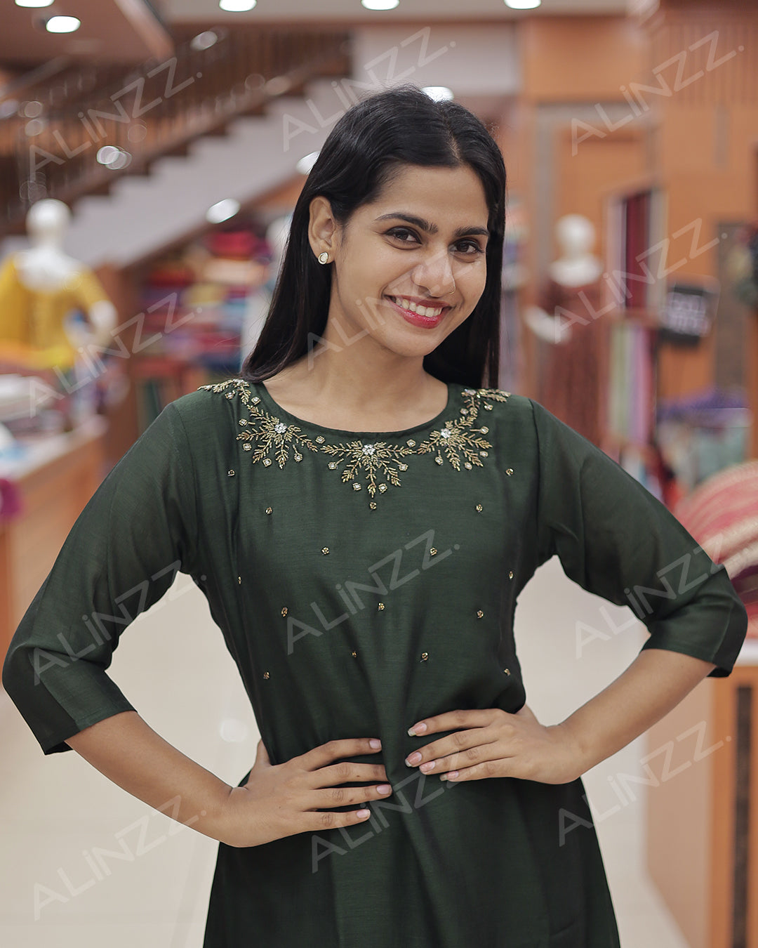 Women’s Vichitra Silk Kurti -R482