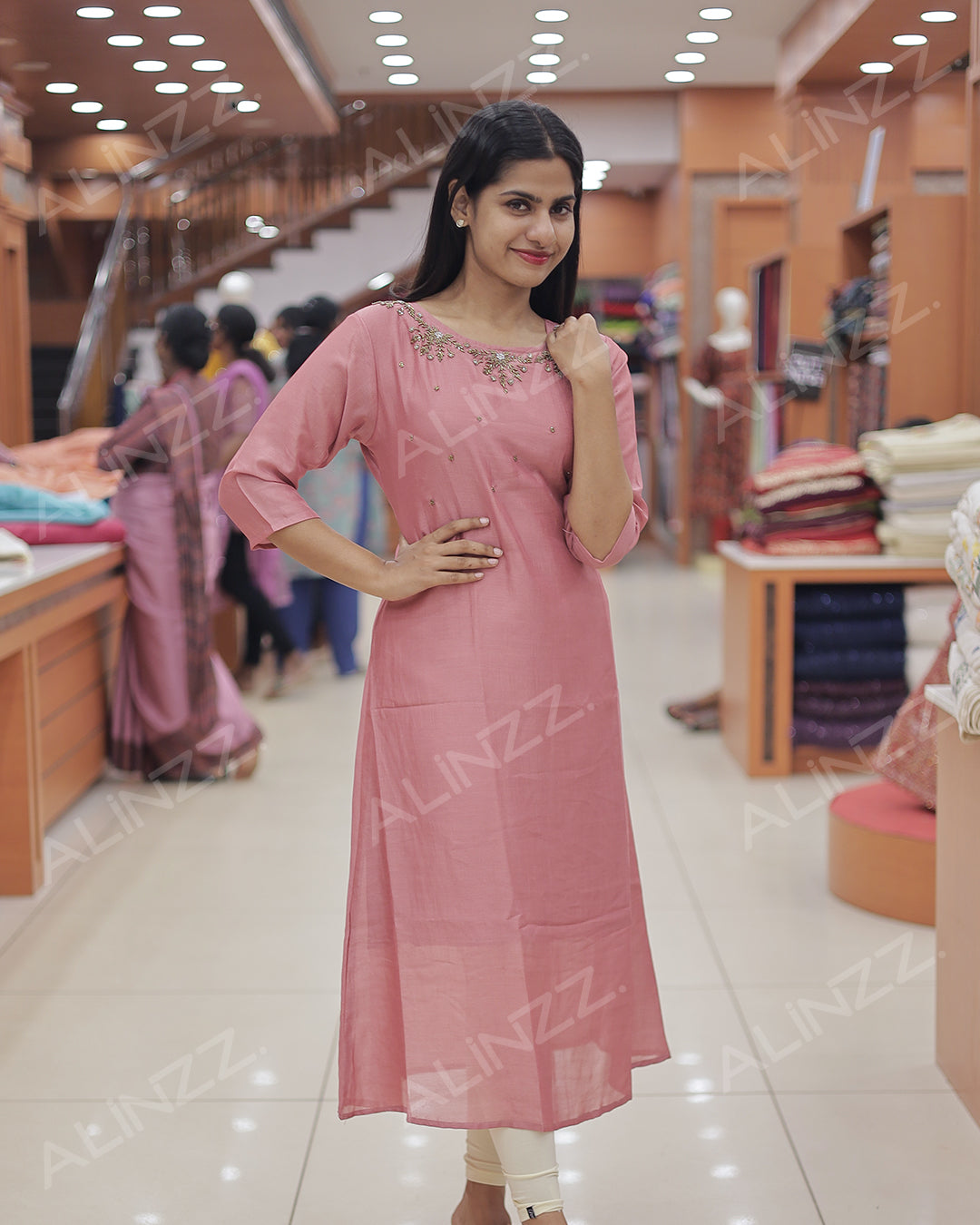 Women’s Vichitra Silk Kurti -R482