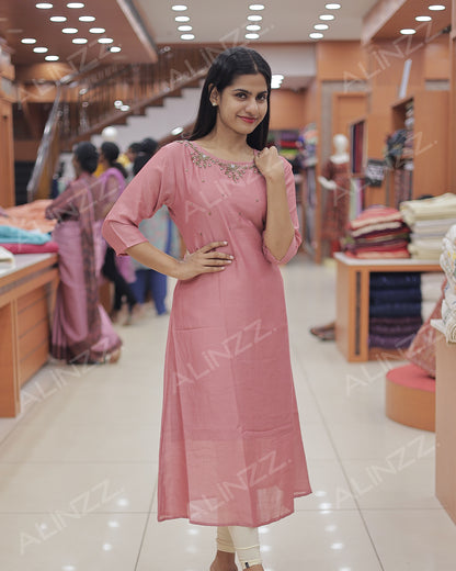 Women’s Vichitra Silk Kurti -R482