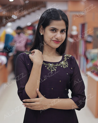 Women’s Vichitra Silk Kurti -R482