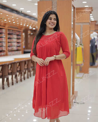 Georgette A-Line Kurti for Women - R494