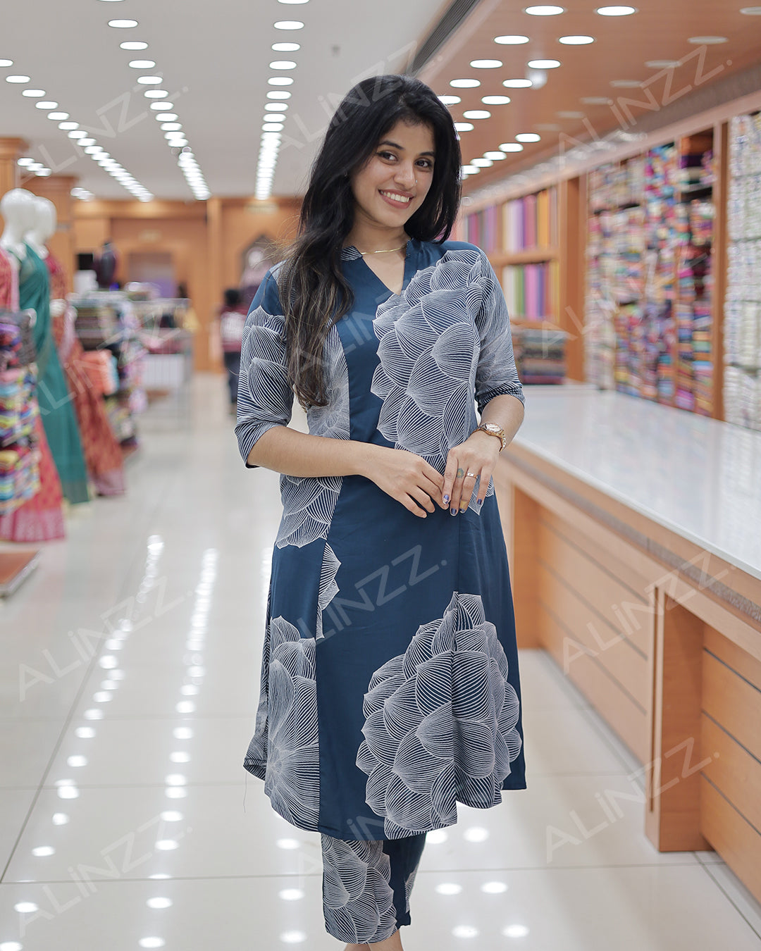 Rayon Floral Design Women’s Co-Ord Set -R495