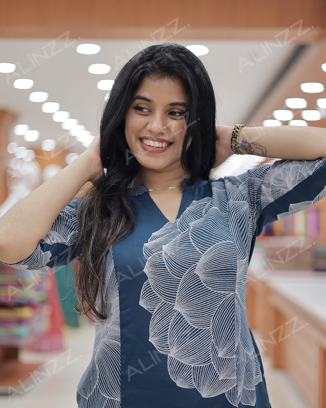 Rayon Floral Design Women’s Co-Ord Set -R495