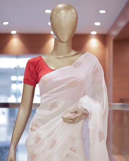 Vichitra Silk Christmas Theme Saree – R497