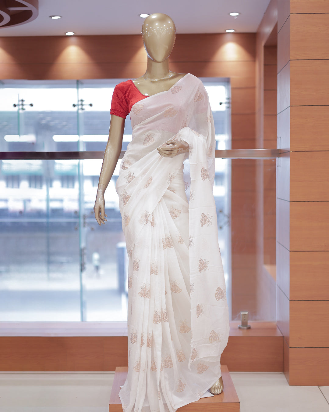 Vichitra Silk Christmas Theme Saree – R497