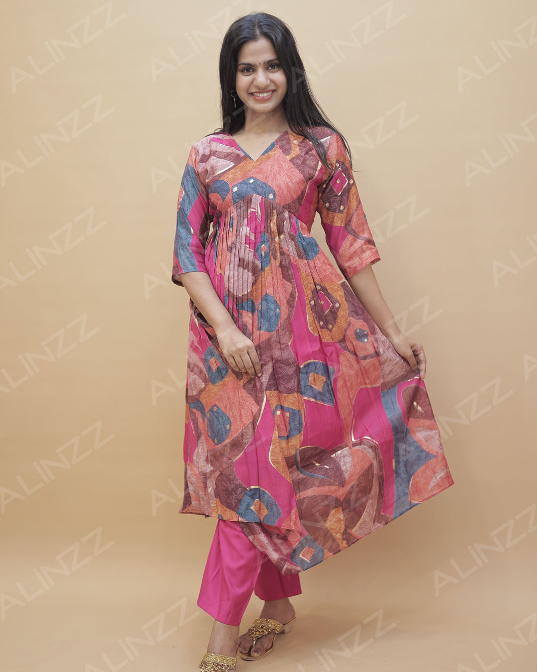 Women's Aliya cut Printed Co-ord Set – R513