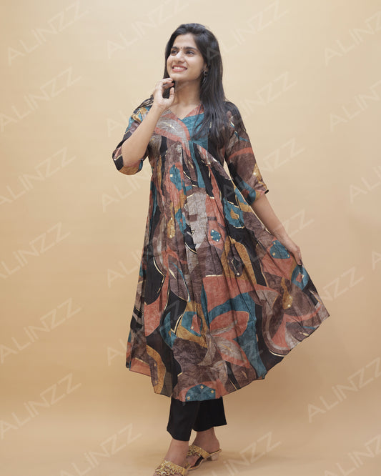 Women's Aliya cut Printed Co-ord Set – R513