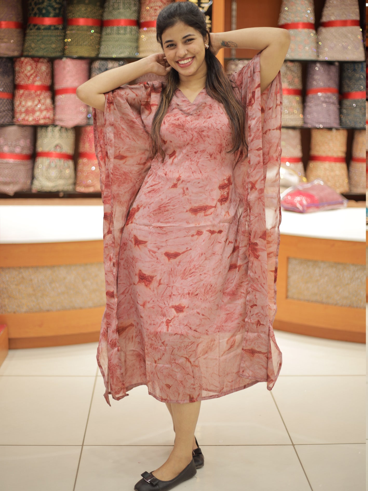 Women's  Tie and die Caftan Kurthi - 1292