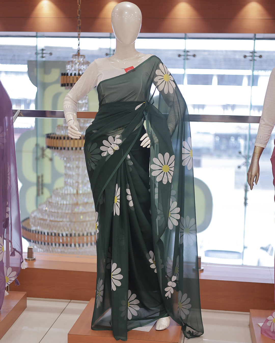 Georgette Floral Print Saree -R202
