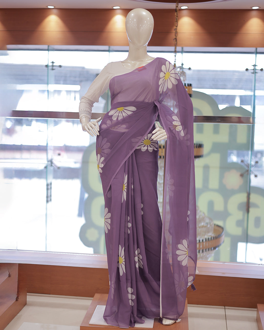 Georgette Floral Print Saree -R202