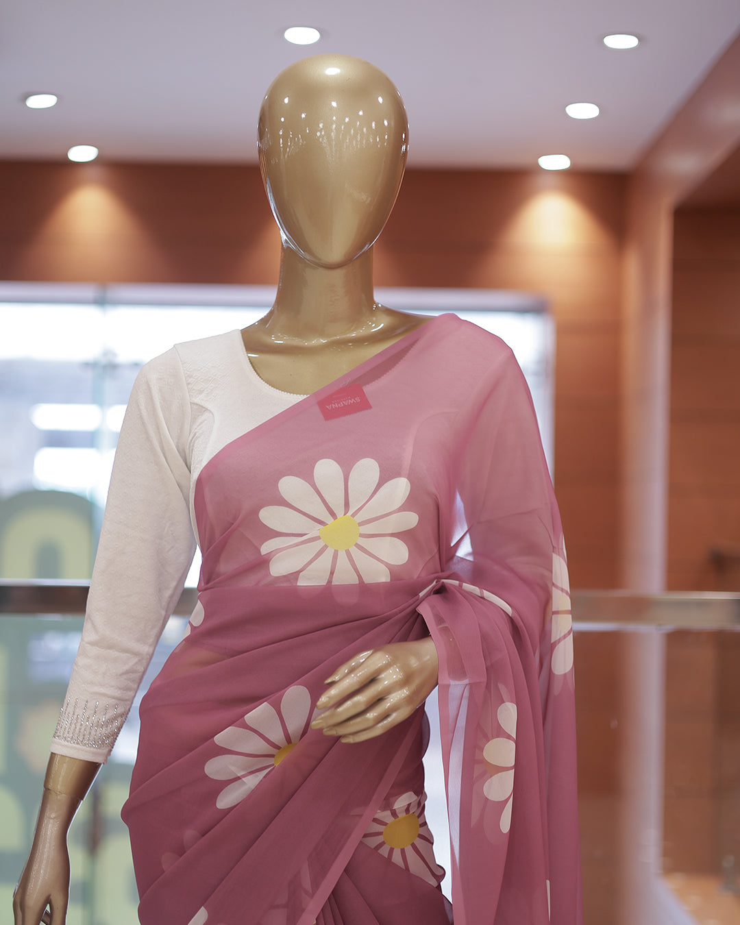 Georgette Floral Print Saree -R202