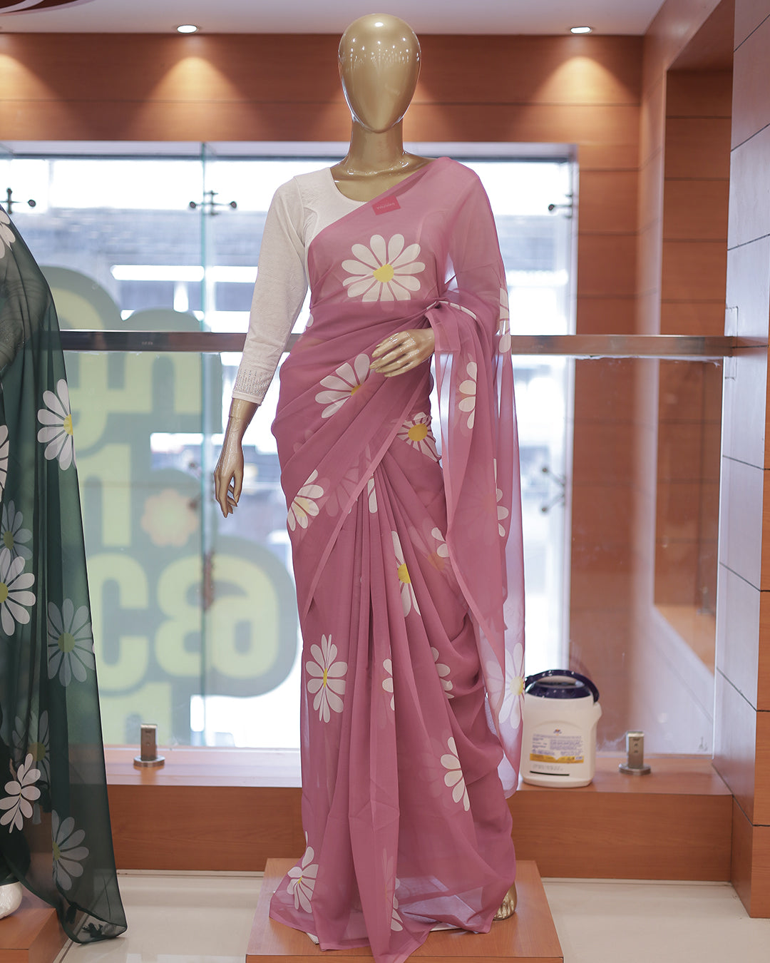 Georgette Floral Print Saree -R202