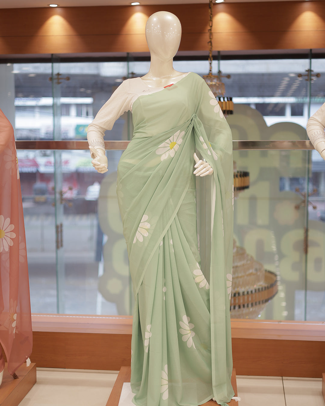 Georgette Floral Print Saree -R202