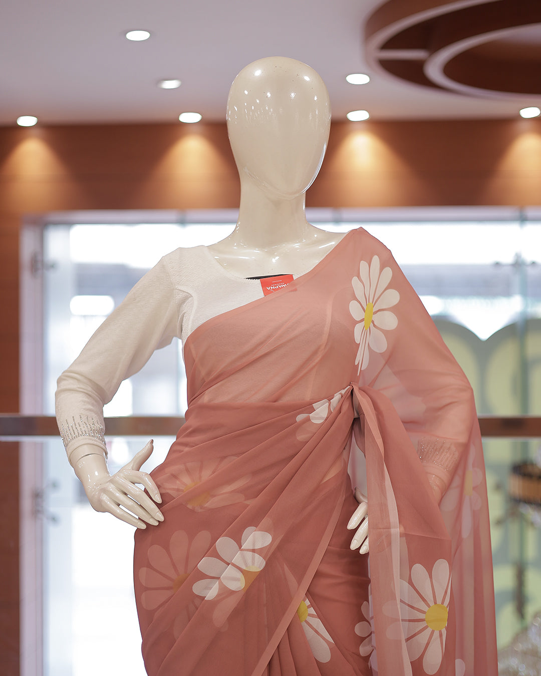 Georgette Floral Print Saree -R202