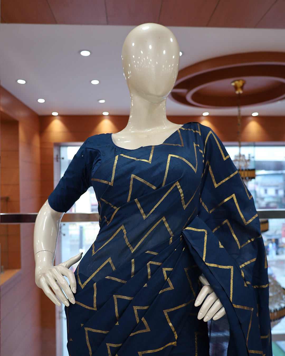Vichitra Silk Sarees with Golden Stripes - G217