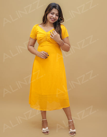 Women's Georgette Midi Dress-R596