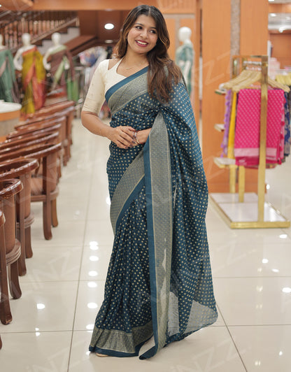 Vichitra Silk Saree with Brocade Border & Butta Design – R588