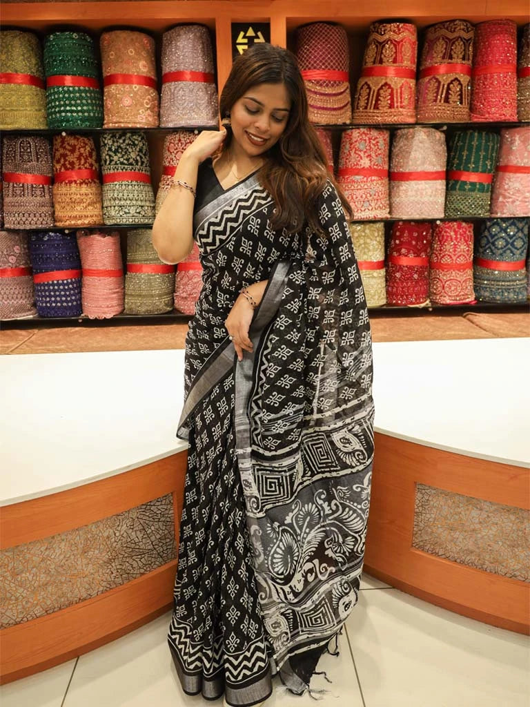 Batik Print Saree - S108