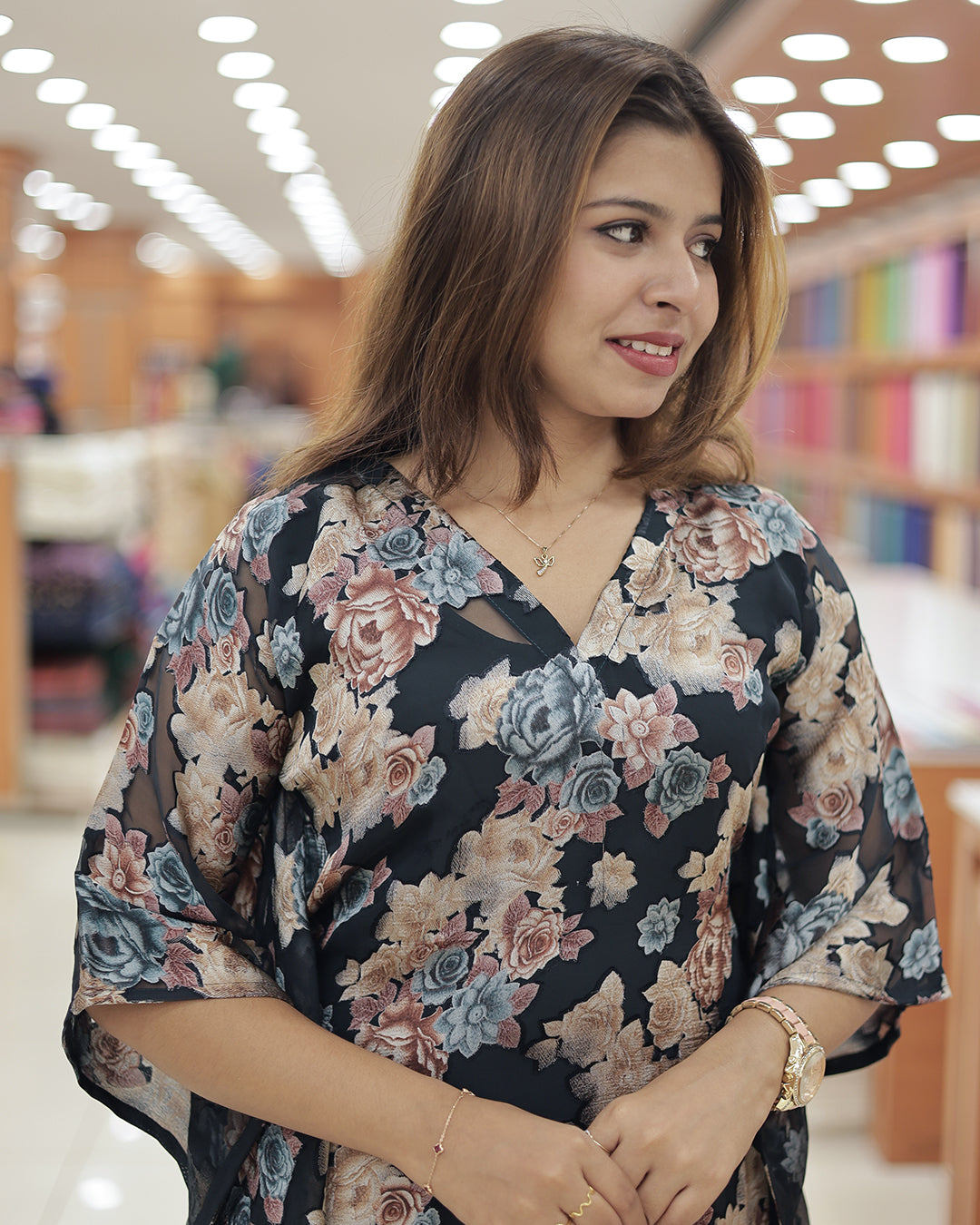 Elegant Floral Brazzo Caftan for Women - G318