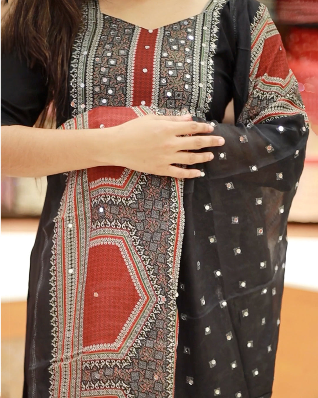 Women's Pakistani Salwar Suit with Chinnon Dupatta - 1277
