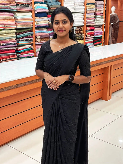 Vichitra Silk Sarees - Single Stripes - 1128
