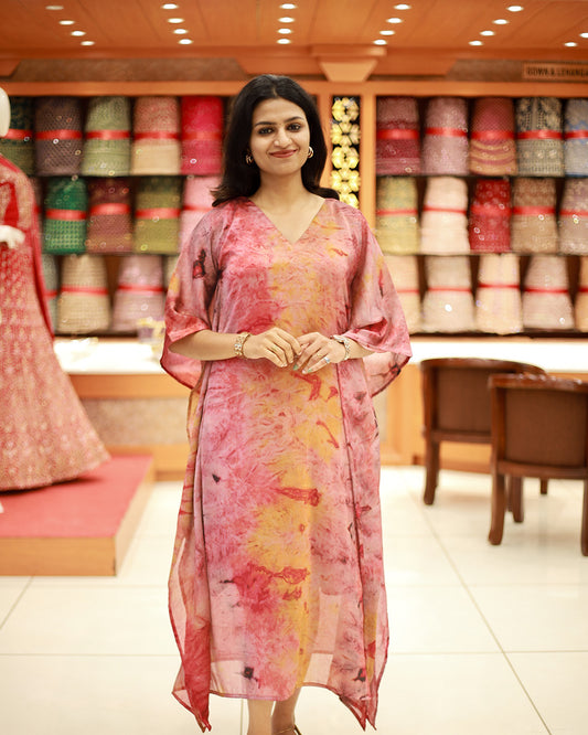 Women's  Tie and die Caftan Kurthi - 1256