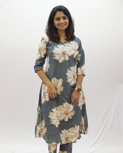 Women's Floral Rayon Co-ord Set - 1479