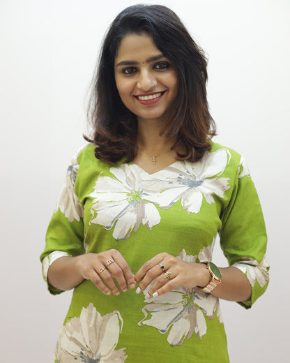 Women's Floral Rayon Co-ord Set - 1479