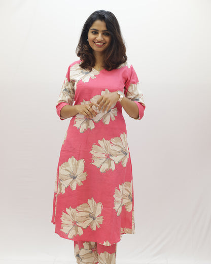 Women's Floral Rayon Co-ord Set - 1479