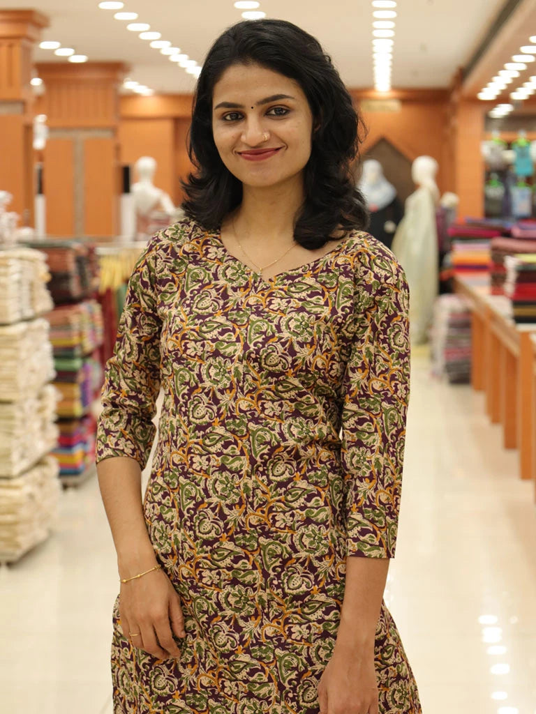 Women's Kalamkari Print Kurti - 1124