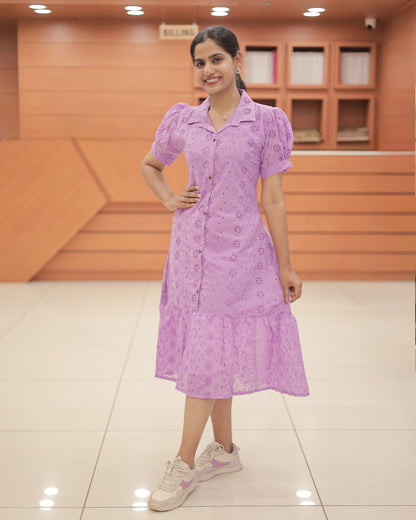 Hakoba Cotton A-Line Frock – R515 (Pre Order)