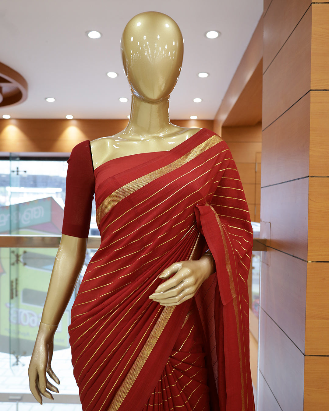 Vichitra Silk Sarees with Golden Stripes - G201