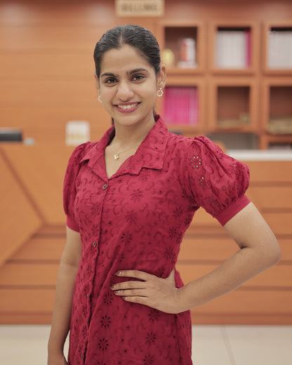 Hakoba Cotton A-Line Frock – R515 (Pre Order)