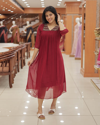 Women's Handworked Aline Kurti -R473