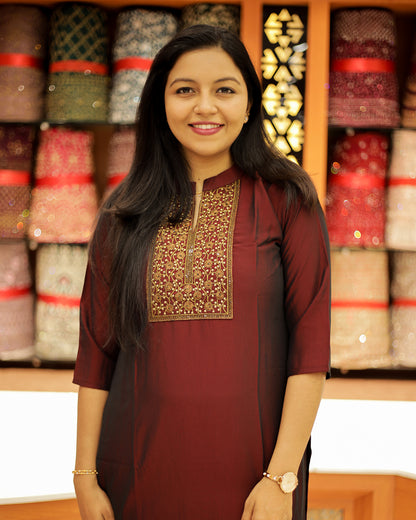 Women's Slited Kurthi- 1245