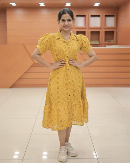 Hakoba Cotton A-Line Frock – R515 (Pre Order)