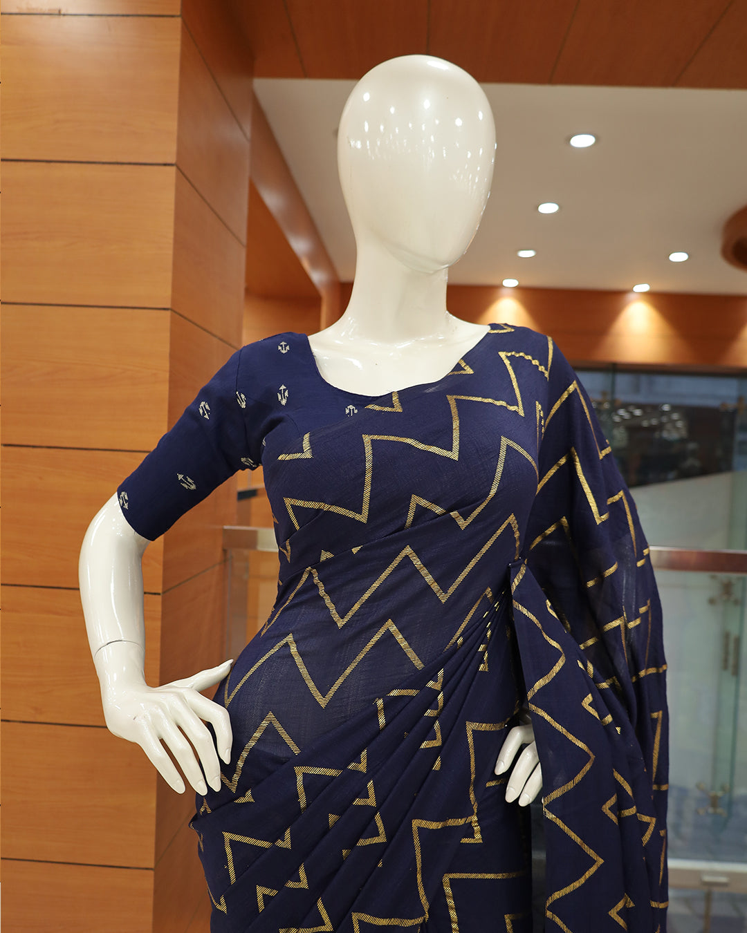 Vichitra Silk Sarees with Golden Stripes - G217