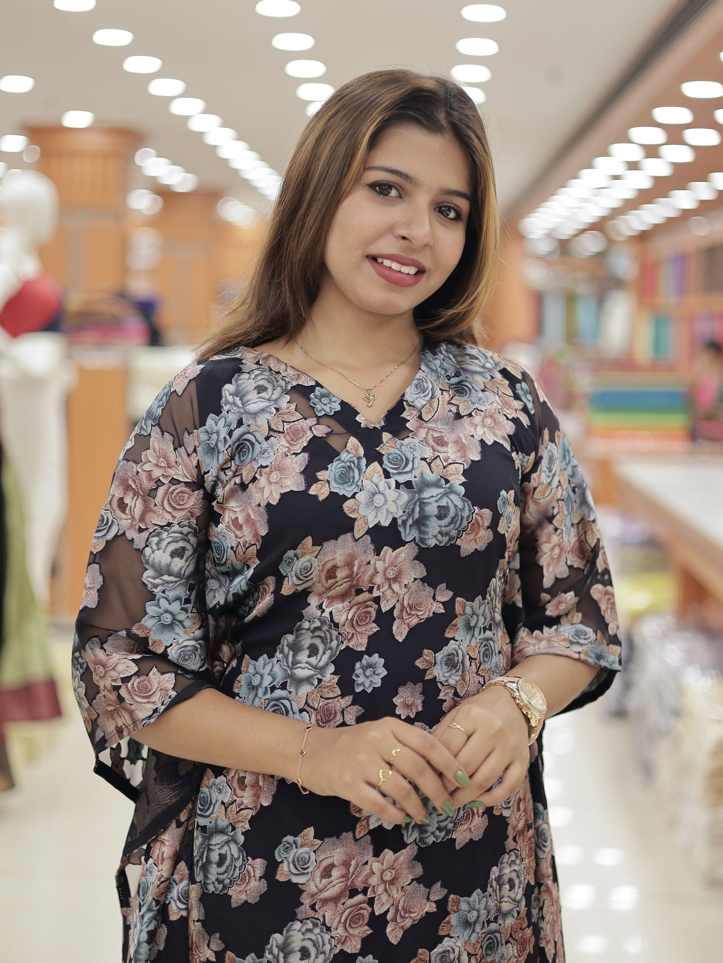 Elegant Floral Brazzo Caftan for Women - G318