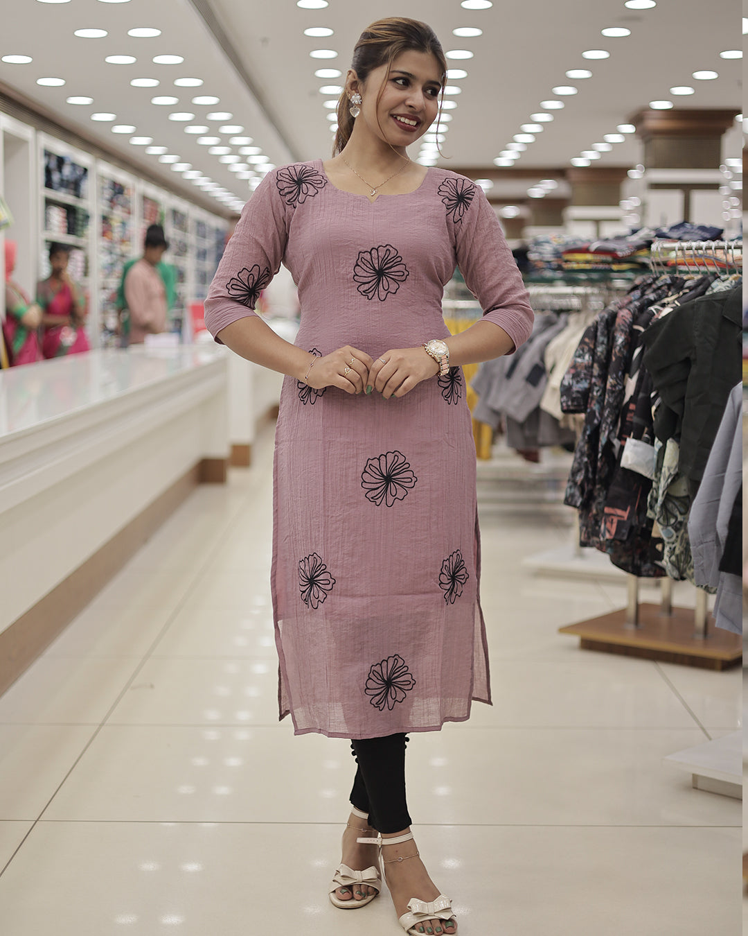 Women's Slitted Kurti with Embroidery -G321